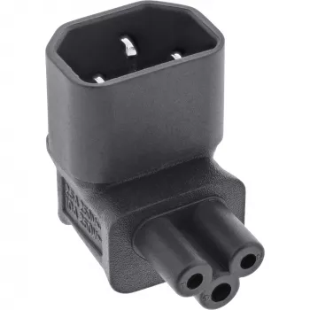 InLine maitinimo adapteris IEC 60320 C14 / C5, kampinis aukštyn/žemyn, 3 kontaktų IEC įrenginys
