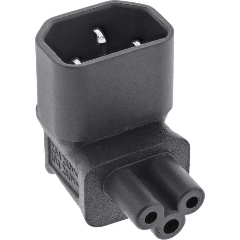 InLine maitinimo adapteris IEC 60320 C14 / C5, kampinis aukštyn/žemyn, 3 kontaktų IEC įrenginys