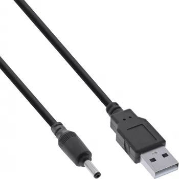 InLine USB nuolatinės srovės maitinimo adapterio laidas, USB A kištukas į DC 3,5x1,35 mm 3 m