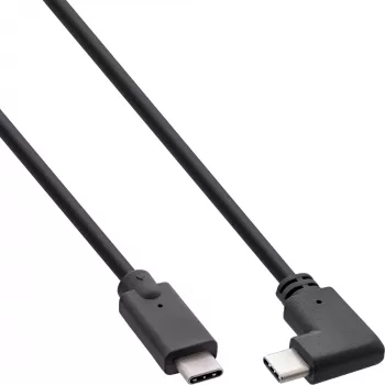 InLine USB 3.2 Gen.2 kabelis, USB-C kištukas/kištukas kampinis, juodas, 0,5 m