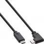 InLine USB 3.2 Gen.2 kabelis, USB-C kištukas/kištukas kampinis, juodas, 0,5 m