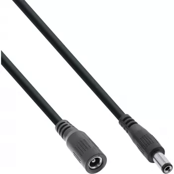 InLine DC ilgintuvo kabelis, DC kištukas/lizdas 5.5x2.5mm, AWG 18, juodas 0.5m