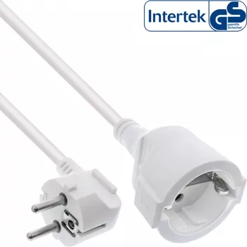 InLine maitinimo ilgintuvo kabelis, F tipo, kampinis, baltas, 15 m, 15 m, patalpų, F tipo, F tipo, kampinis, 1,5 mm²