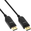 InLine DisplayPort 2.1 AOC laidas, UHBR, juodas 30m, 30 m, DisplayPort, DisplayPort, kištukas, kištukas, 10240 x 4320 pikselių