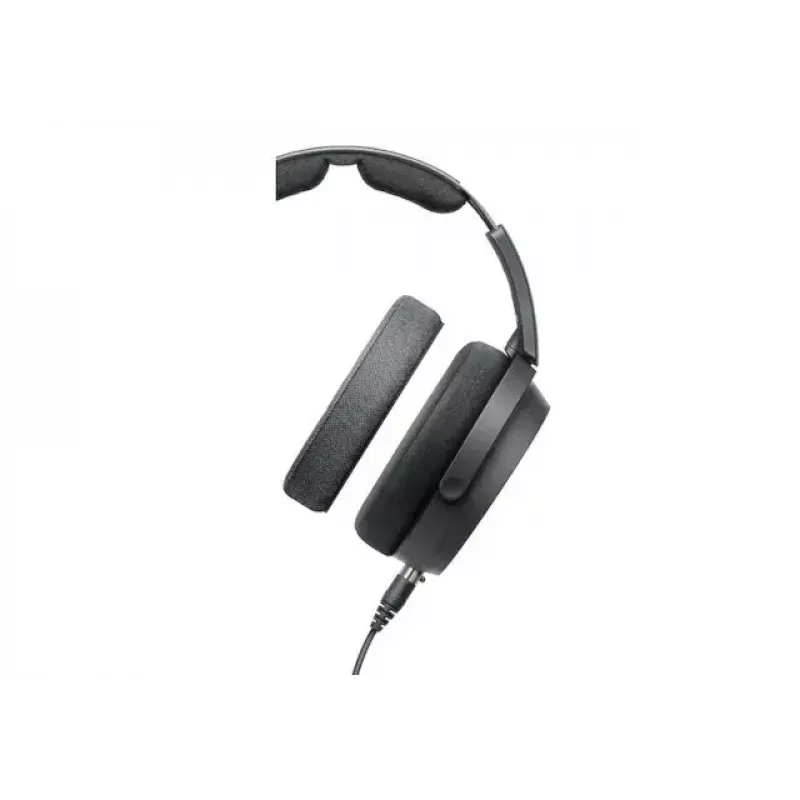 Ant ausies uždedamos laidinės studijinės ausinės „Sennheiser HD 490 PRO PLUS“ — atvira akustinė konstrukcija, 38 mm keitikliai, 130 Ω, 1,8 m kabelis, sulankstomos, juodos