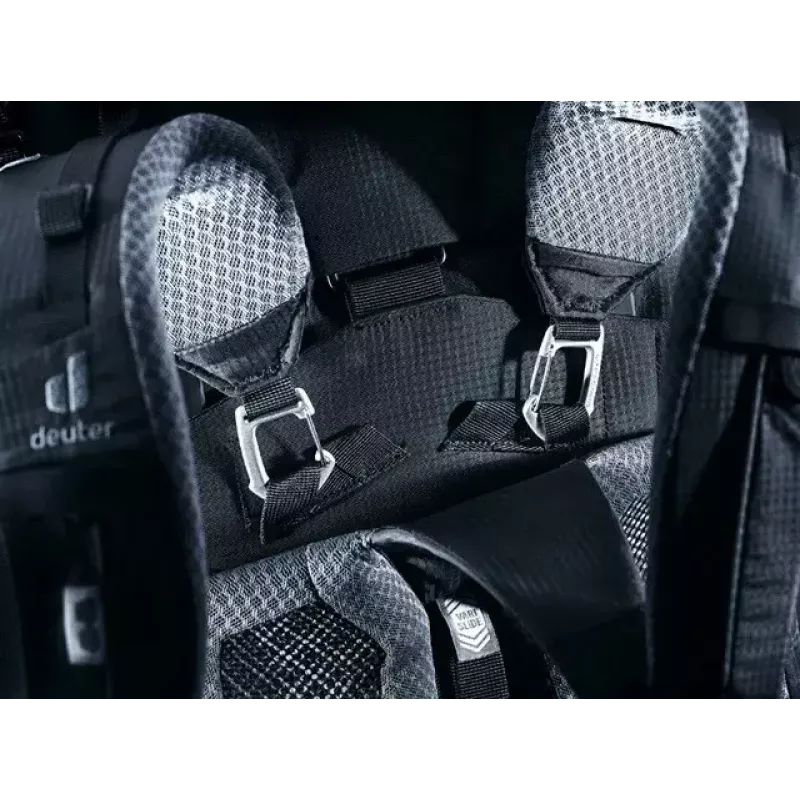 Kuprinė DEUTER Aircontact Pro 75+10 — 75+10 l talpa, juoda, patvari vandeniui atspari