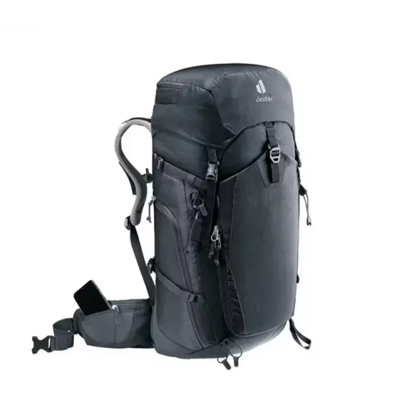 Kuprinė DEUTER Trail PRO 34 SL — moteriška žygių kuprinė 34 l, lengva, patvari, juoda