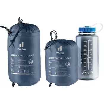 Mumijos tipo miegmaišis DEUTER Astro 300 EL +2°C/36°F — maks. naudotojo ūgis 200 cm, plotis 790 mm, gylis 520 mm, Ripstop mėlynas
