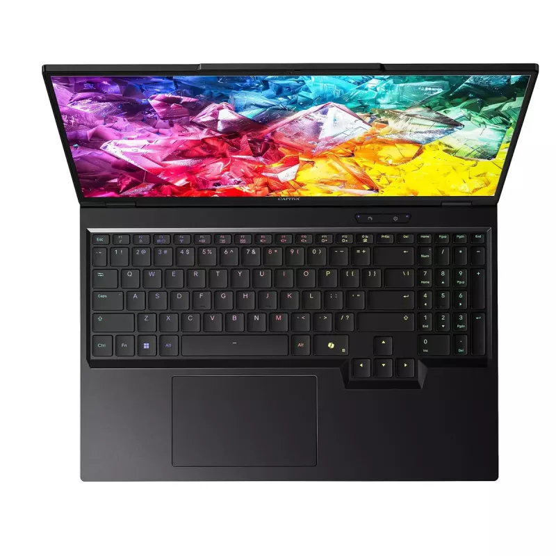 Nešiojamasis kompiuteris Captiva 98080 — AMD Ryzen 9 9955HX, 16 colių WQXGA (2560x1600), 64 GB DDR5, 4 TB SSD, NVIDIA GeForce RTX 5080, Windows 11 Home, Juoda