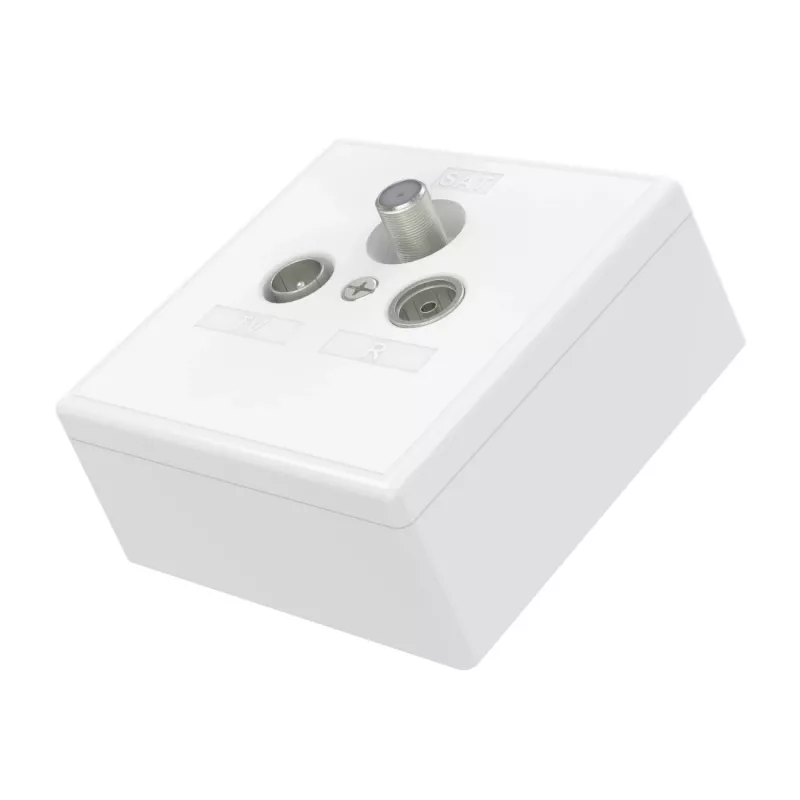 Hama Skitu lizdas 2x SAT + TV + radijas, baltas