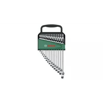 Bosch 1 600 A02 Z9E, 6,7,8,9,10,11,12,13,14,15,16,17,18,19,21 mm, Nerūdijantis plienas, Chromu-vanadžio plienas, Matinis, 15 vnt.