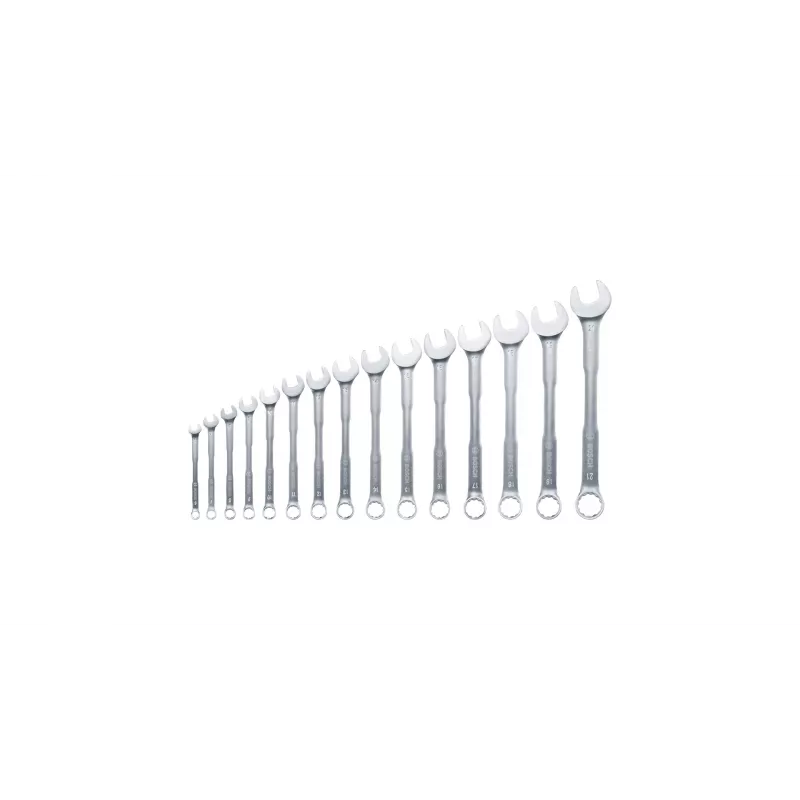 Bosch 1 600 A02 Z9E, 6,7,8,9,10,11,12,13,14,15,16,17,18,19,21 mm, Nerūdijantis plienas, Chromu-vanadžio plienas, Matinis, 15 vnt.