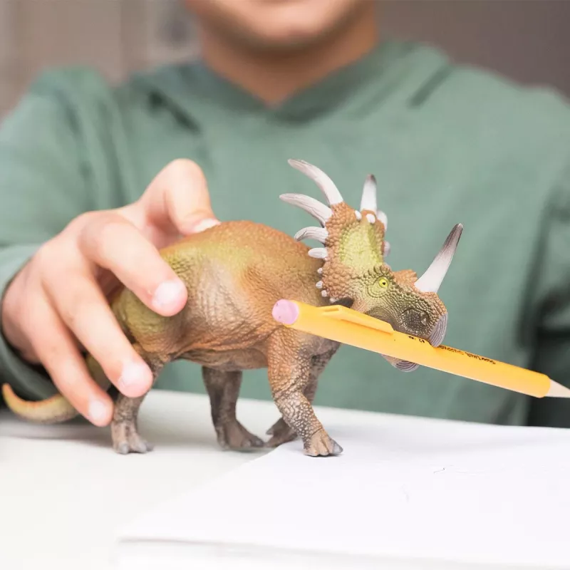 schleich Dinozaurai Triceratopsas, 4 metai, Žemės užkariavimas, Dinozaurai ir ugnikalnis, Įvairiaspalvis, Plastikas, 1 vnt.