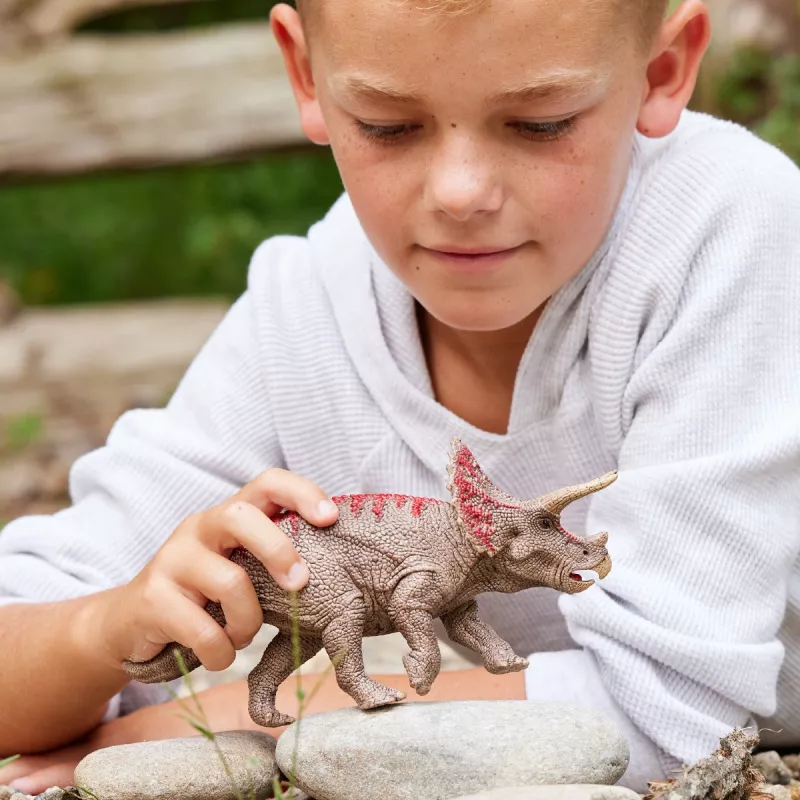 schleich Dinozaurai Triceratopsas, 4 metai, Žemės užkariavimas, Dinozaurai ir ugnikalnis, Įvairiaspalvis, Plastikas, 1 vnt.