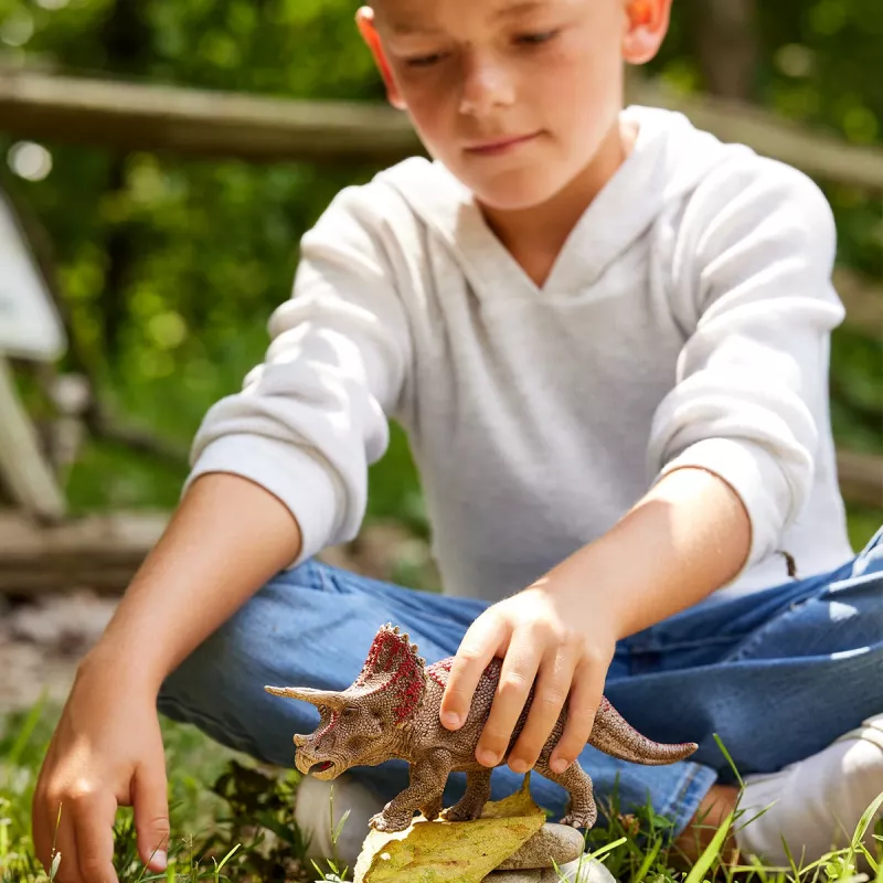 schleich Dinozaurai Triceratopsas, 4 metai, Žemės užkariavimas, Dinozaurai ir ugnikalnis, Įvairiaspalvis, Plastikas, 1 vnt.