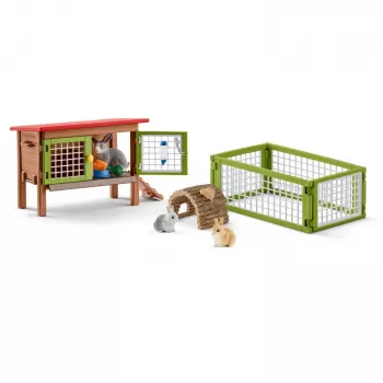 schleich FARM WORLD Triušių narvelis, Ūkis, Ūkio gyvūnai / ūkio žaislai, 3 m., Daugiaspalvis, Plastikas