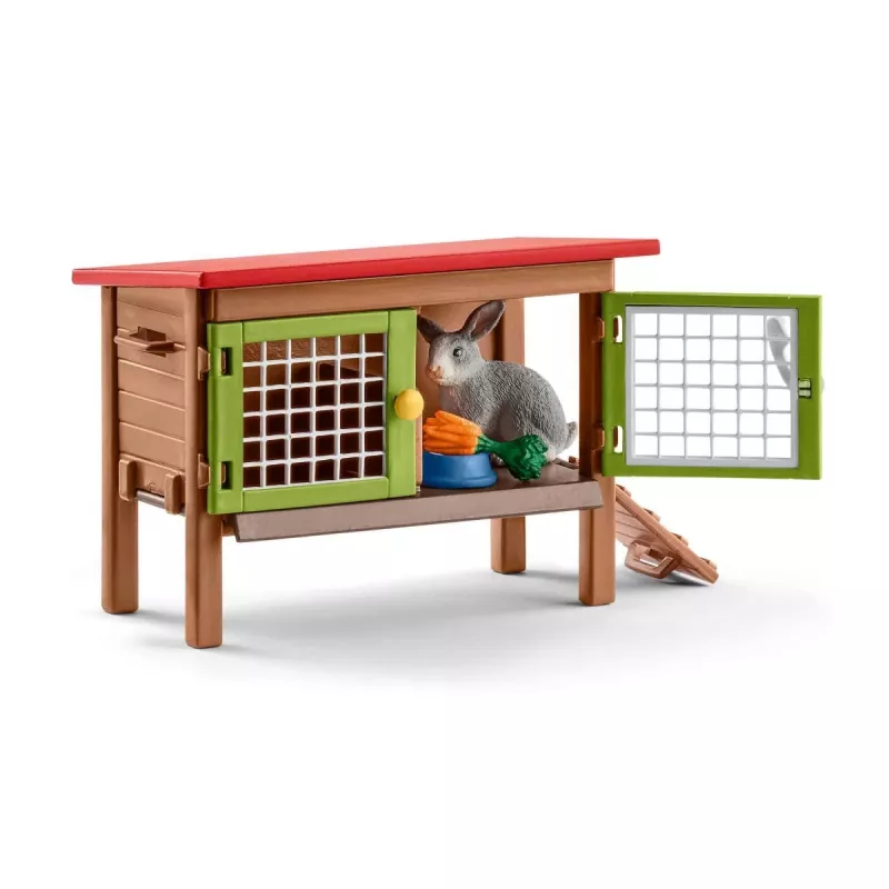 schleich FARM WORLD Triušių narvelis, Ūkis, Ūkio gyvūnai / ūkio žaislai, 3 m., Daugiaspalvis, Plastikas