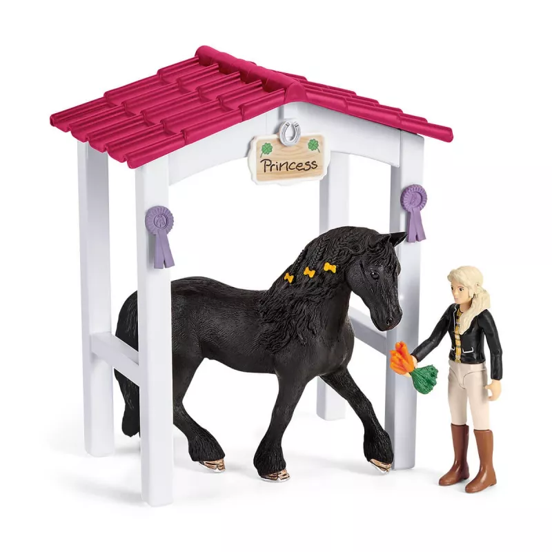 schleich HORSE CLUB arklio vagonėlis su Tori ir Princese, žirgų arklidė, arkliai, 5 m., įvairiaspalvis, plastikas