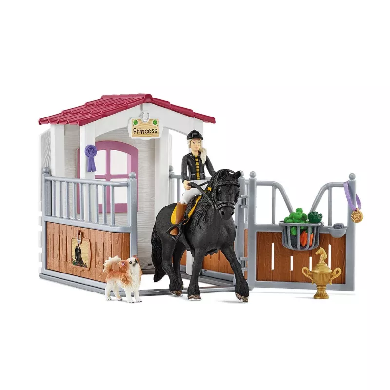 schleich HORSE CLUB arklio vagonėlis su Tori ir Princese, žirgų arklidė, arkliai, 5 m., įvairiaspalvis, plastikas