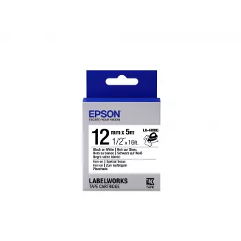 Epson etikečių kasetė, lyginama LK-4WBQ, juoda / balta, 12 mm (5 m)