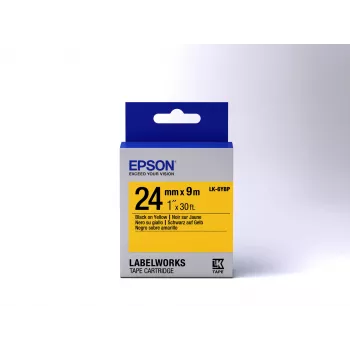 Epson etikečių kasetė Pastel LK-6YBP juoda/geltona 24 mm (9 m)