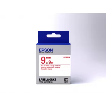 Epson etikečių kasetė Standard LK-3WRN raudona/baltas 9 mm (9 m), raudona ant balto, Japonija, 9 mm, 9 m, 1 vnt., 25 mm