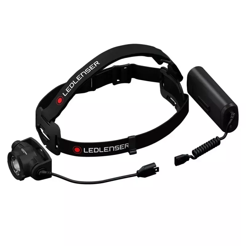 Priekinis žibintuvėlis Led Lenser H15R Core — ant galvos nešiojamas LED žibintuvėlis, 2500 lm, 21700 įkraunama baterija, IP67, 250 m spindulys, 4 galios lygiai, aliuminis, juodas