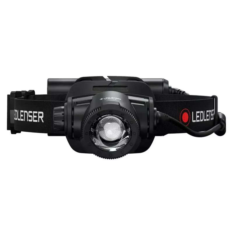 Priekinis žibintuvėlis Led Lenser H15R Core — ant galvos nešiojamas LED žibintuvėlis, 2500 lm, 21700 įkraunama baterija, IP67, 250 m spindulys, 4 galios lygiai, aliuminis, juodas