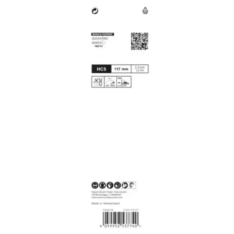 Bosch EXPERT 'WOOD 2-SIDE CLEAN' T 308 B siaurapjūklio peiliukas, pagamintas iš daug anglies turinčio plieno (HCS), 25 vnt.