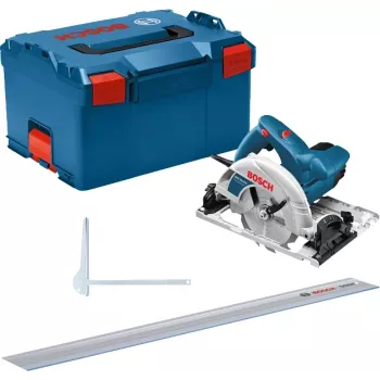 Bosch GKS 55+ GCE + FSN 1400 16,5 cm juoda, mėlyna 4700 aps./min 1350 W