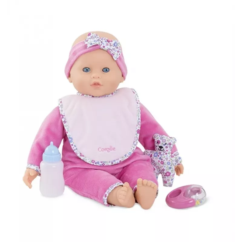 Lėlė Simba‑Dickie Corolle 9000150050, interaktyvi mažylio lėlė, 42 cm ūgio, AA baterija, rožinė