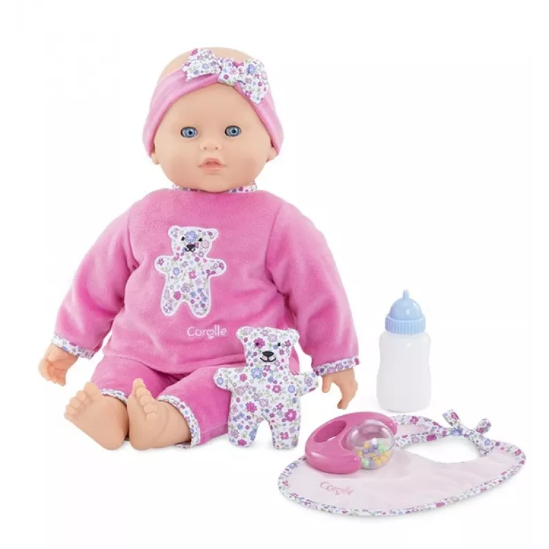 Lėlė Simba‑Dickie Corolle 9000150050, interaktyvi mažylio lėlė, 42 cm ūgio, AA baterija, rožinė