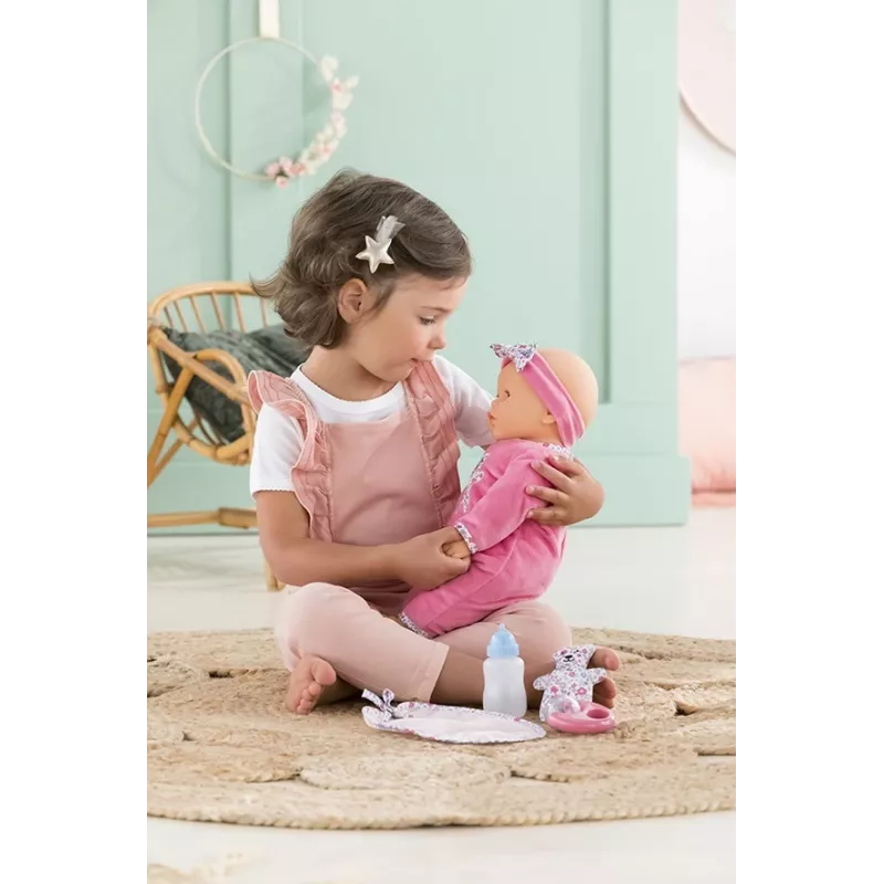 Lėlė Simba‑Dickie Corolle 9000150050, interaktyvi mažylio lėlė, 42 cm ūgio, AA baterija, rožinė