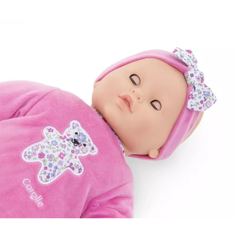 Lėlė Simba‑Dickie Corolle 9000150050, interaktyvi mažylio lėlė, 42 cm ūgio, AA baterija, rožinė