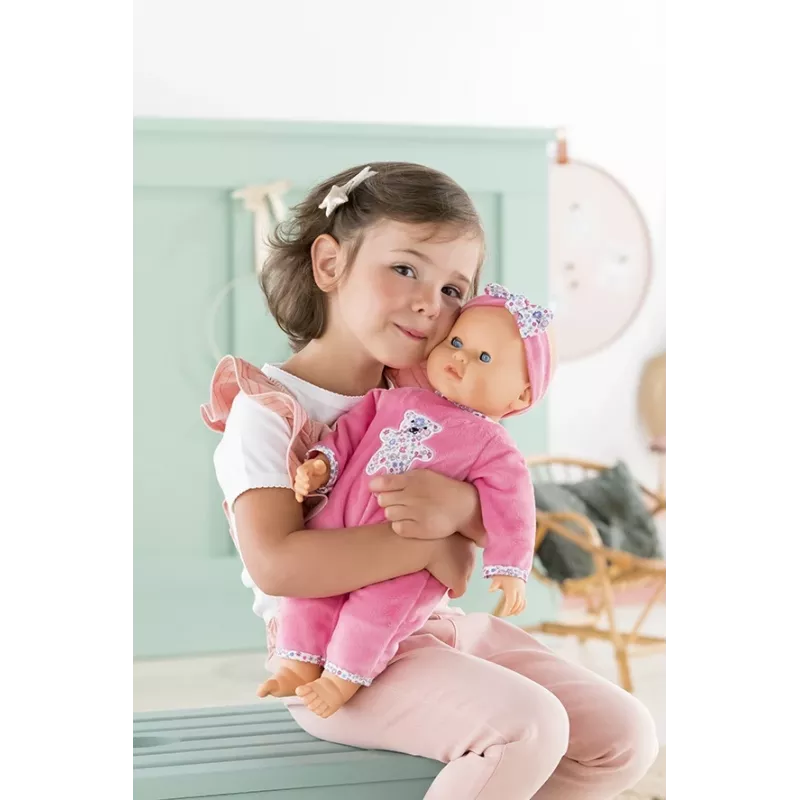 Lėlė Simba‑Dickie Corolle 9000150050, interaktyvi mažylio lėlė, 42 cm ūgio, AA baterija, rožinė