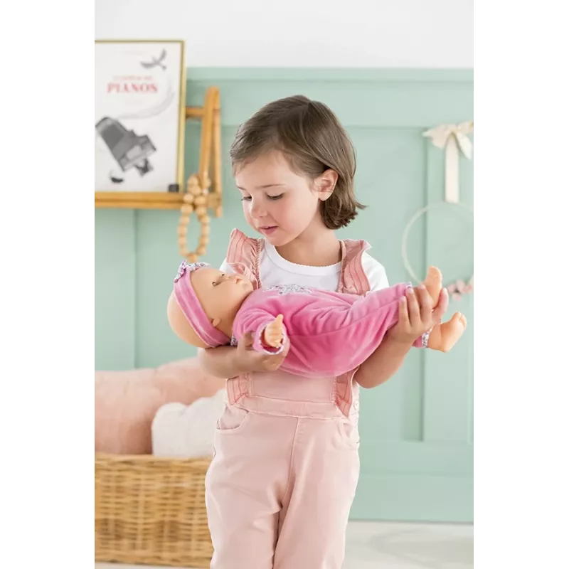 Lėlė Simba‑Dickie Corolle 9000150050, interaktyvi mažylio lėlė, 42 cm ūgio, AA baterija, rožinė