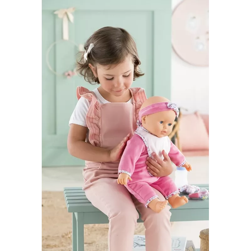 Lėlė Simba‑Dickie Corolle 9000150050, interaktyvi mažylio lėlė, 42 cm ūgio, AA baterija, rožinė