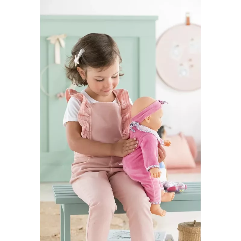 Lėlė Simba‑Dickie Corolle 9000150050, interaktyvi mažylio lėlė, 42 cm ūgio, AA baterija, rožinė
