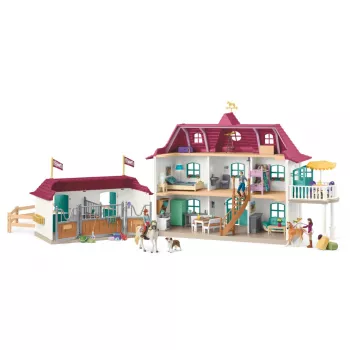 schleich HORSE CLUB Ežero pakrantės sodyba ir arklidė, namas, arkliai, 5 m., įvairiaspalvis