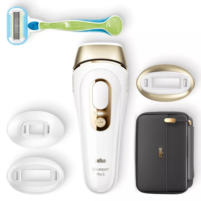Braun Silk-expert Pro 5 PL5243 intensyvios impulsinės šviesos (IPL) epiliatorius, auksinis, baltas