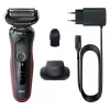 Braun Series 5 51-R1200S vyriška barzdaskutė Folijinė barzdaskutė Apdailos peiliukas Juoda, Raudona