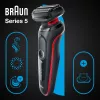 Braun Series 5 51-R1200S vyriška barzdaskutė Folijinė barzdaskutė Apdailos peiliukas Juoda, Raudona