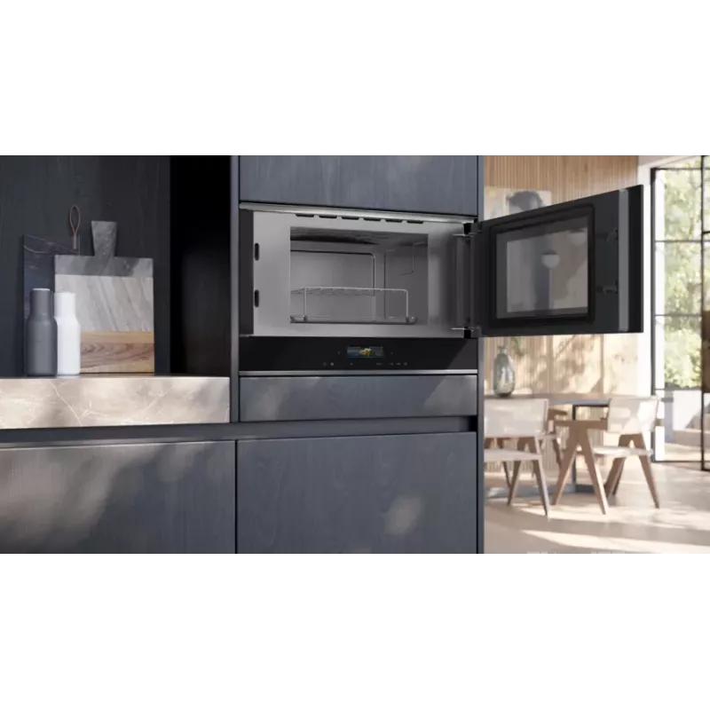Siemens iQ700 BE732R1B1 mikrobangų krosnelė Juoda Kombinuota mikrobangų krosnelė Įmontuojama 21 L 900 W