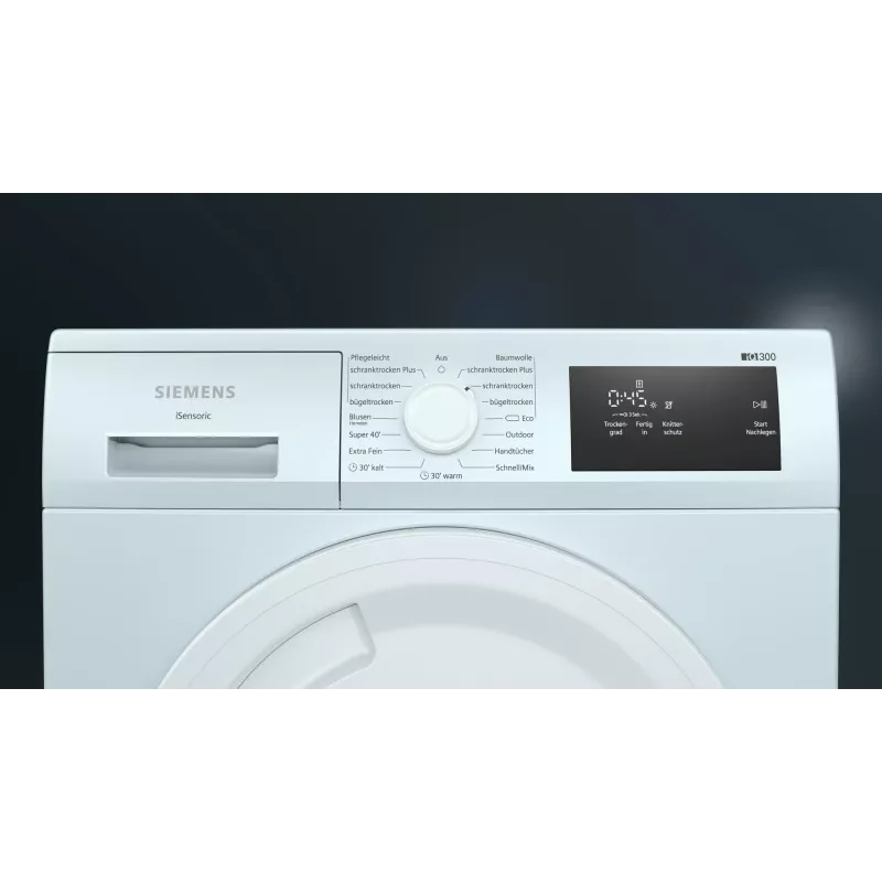 Siemens iQ300 WT43H003 skalbinių džiovyklė Laisvai pastatoma Įkraunama iš priekio 7 kg Balta