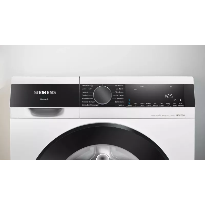 Siemens iQ500 WG44G2Z22 skalbimo mašina Įkraunama iš priekio 9 kg 1351 aps./min. Juoda, Balta