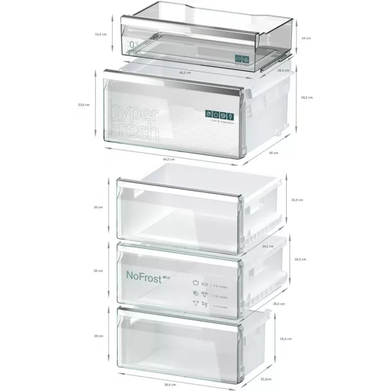 Siemens iQ500 KG39NAIAU šaldytuvas-šaldiklis Laisvai pastatomas 363 L Šlifuotas plienas