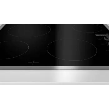 Bosch Serie 2 PKE645CA2E kaitlentė Juoda, Nerūdijantis plienas Įmontuojama 60 cm Keraminė kaitlentė 4 zonos(-ų)