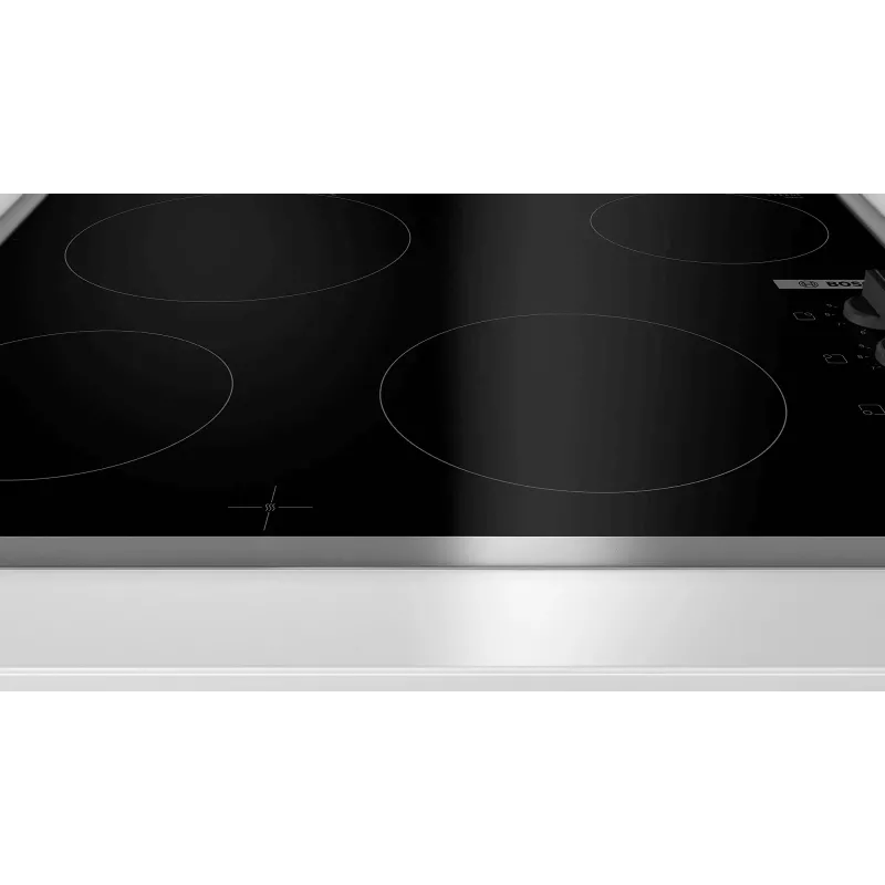 Bosch Serie 2 PKE645CA2E kaitlentė Juoda, Nerūdijantis plienas Įmontuojama 60 cm Keraminė kaitlentė 4 zonos(-ų)