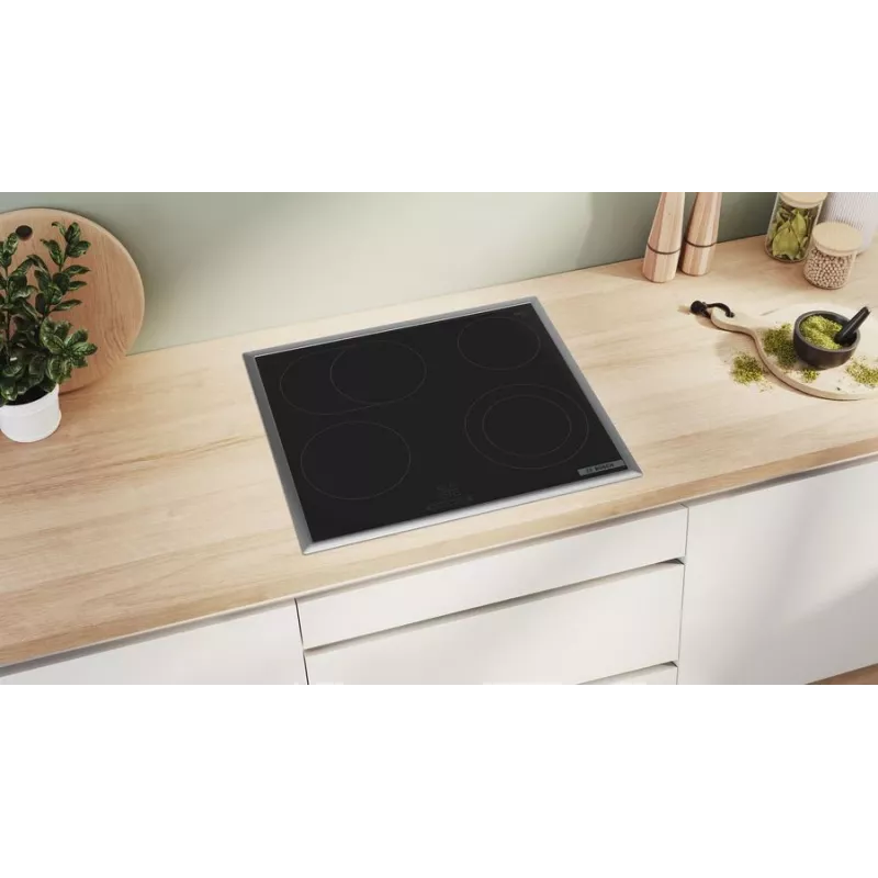 Bosch Serie 4 PKN645BA2E kaitlentė Juoda Įmontuojama 60 cm Keraminė kaitlentė 4 zonų