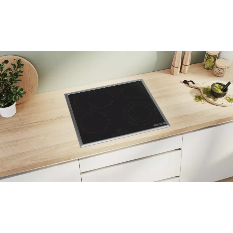 Bosch Serie 4 PKN645BB2E kaitlentė Juoda Įmontuojama 60 cm Zoninė indukcinė kaitlentė 4 zonos(-ų)